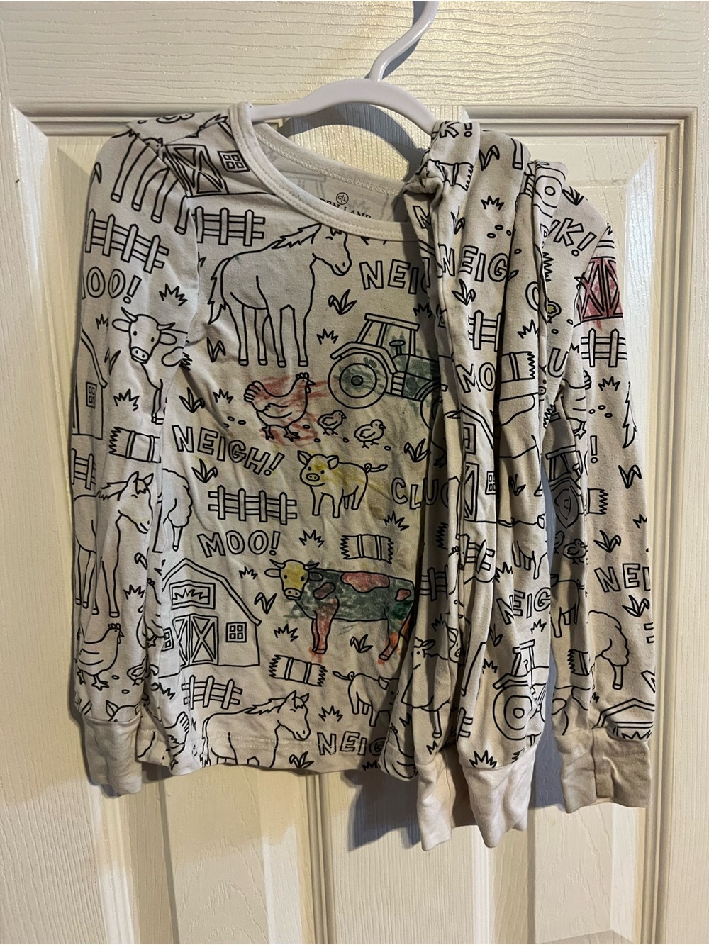 Caden Lane "Color Me" farm-themed pajama set